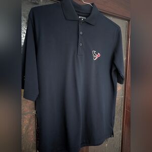 Men's Antigua Navy Texans Polo with Embroidered  Logo. Size: Small EUC!